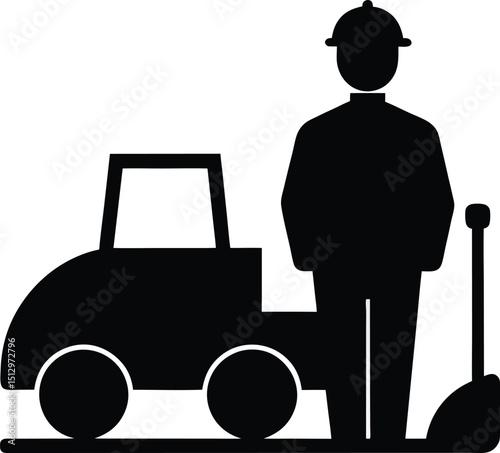 Silhouette de personnes marchant près d'une voiture, une illustration vectorielle d'hommes d'affaires et de femmes en conception d'icône noire