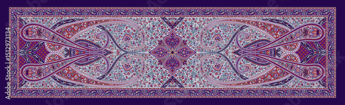 Mystic Purple Ethnic Wrap Design – Digital Textile Elegant Dupatta Styles