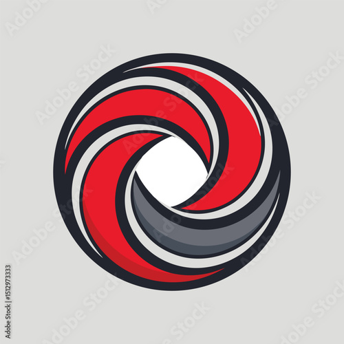 Abstract Red and Grey Shutter Logo