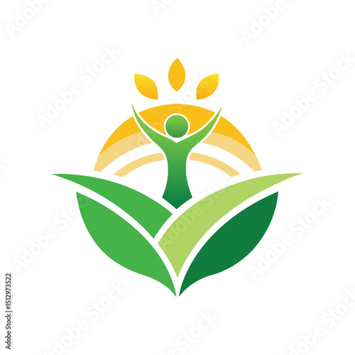 Embrace Wellness Nature-Inspired Logo Representing Healthy Living and Growth
