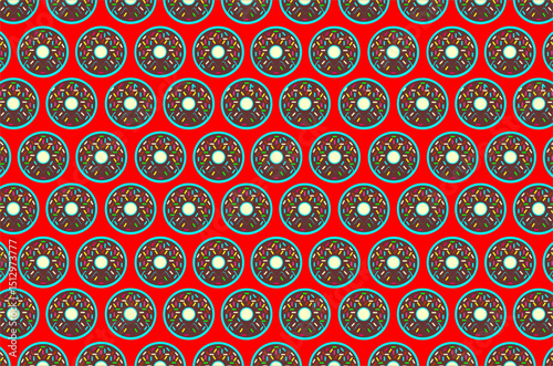 Seamless pattern of donuts. Perfect for background, fabric, backdrop, textile, wallpaper and other commercial needs.