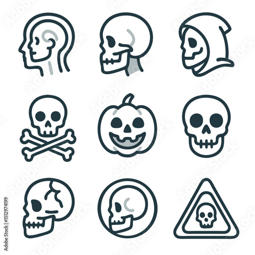 Skull side UI design Vector