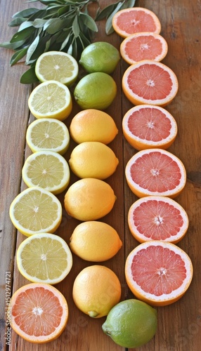 Citrus fruits arranged in rows