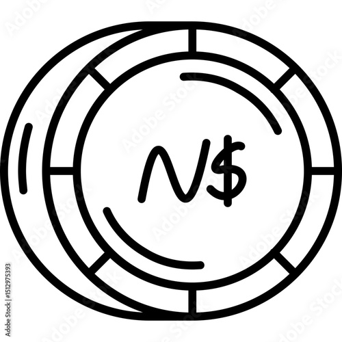 Namibian Dollar Coin Icon