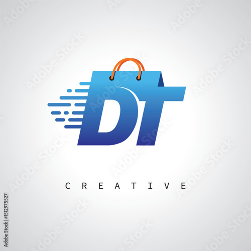 DT Monogram Shopping Logo – Creative Vector Design for E-commerce & Retail Branding