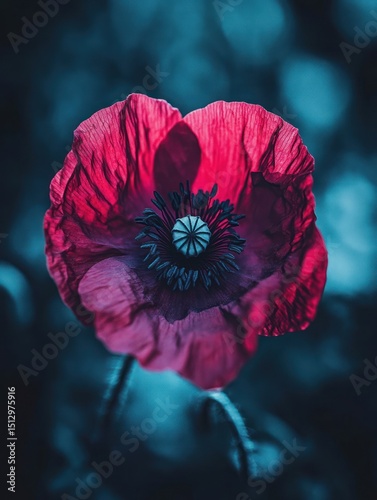 Close-up vibrant poppy