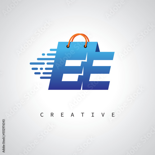 EE Monogram Shopping Logo – Creative Vector Design for E-commerce & Retail Branding photo