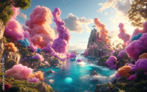 Colorful fantasy landscape