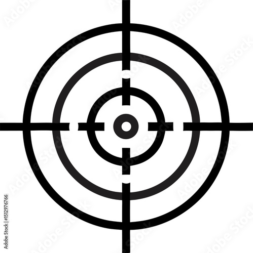 Target icon with the shadow isolated on a white background, vector illustration for web design. Gun target icon simple trendy flat style line and solid Isolated vector illustration