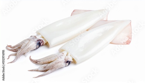 Fresh squid isolated on white background 