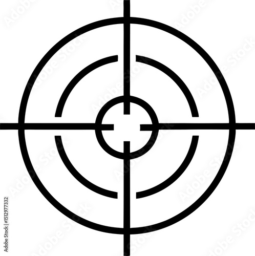 Target icon with the shadow isolated on a white background, vector illustration for web design. Gun target icon simple trendy flat style line and solid Isolated vector illustration