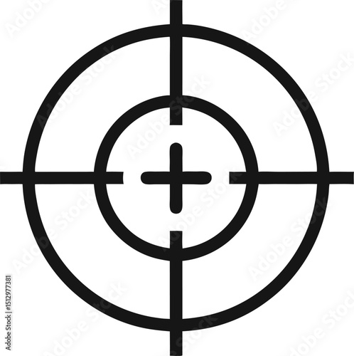 Realistic sniper sight with measuring marks, isolated sniper scope templates on transparent background.Sniper view Crosshairs scope.Realistic optical sight.