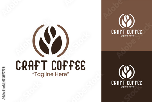 Professional Coffee Roaster Logo Design with Modern Elements in Brown