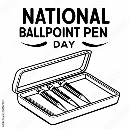 NATIONAL BALLPOINT PEN DAY vector illustration