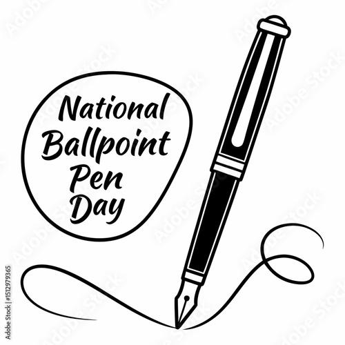 NATIONAL BALLPOINT PEN DAY vector illustration