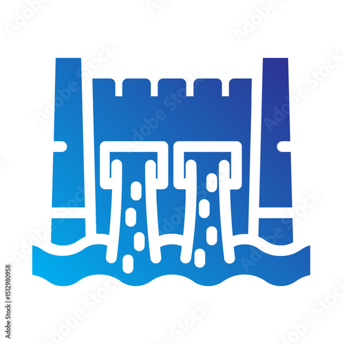 Hydropower dam, symbolizing electricity generation from water flow.