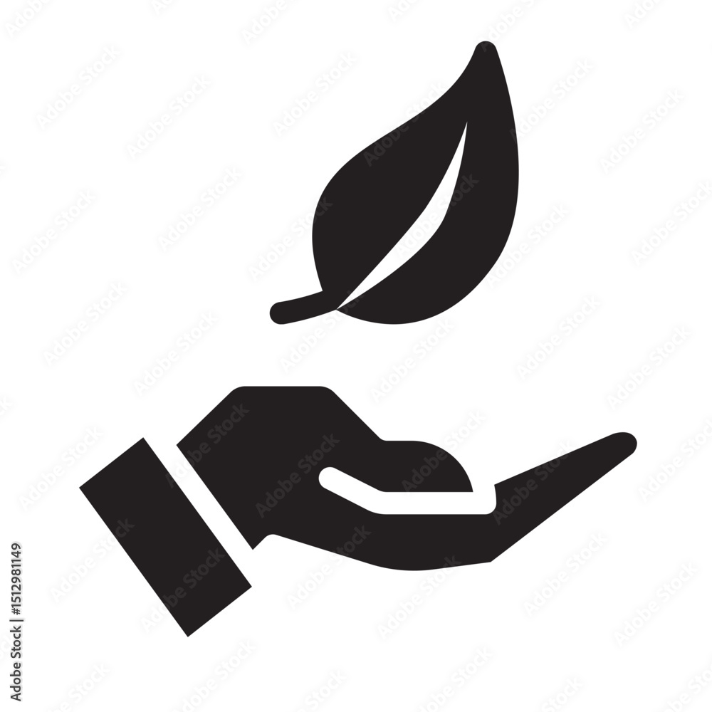 Hand holding a leaf, symbol of sustainable energy support or donation. Hand holding a leaf, symbol of sustainable energy support or donation.