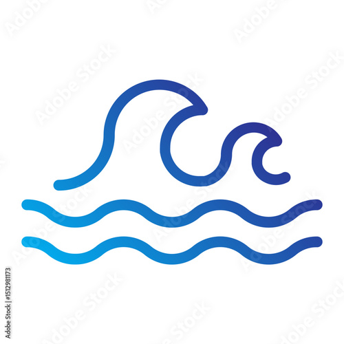 Ocean waves icon, representing tidal or hydroelectric energy.