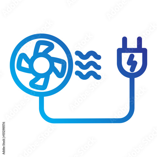 Cable with cooling fan, symbol of energy-efficient air systems or wind energy.