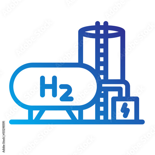 Industrial hydrogen tank, symbolizing alternative fuel technology.