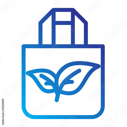 Eco-friendly shopping bag with leaf, representing green lifestyle products.