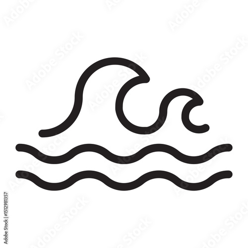 Ocean waves icon, representing tidal or hydroelectric energy.
