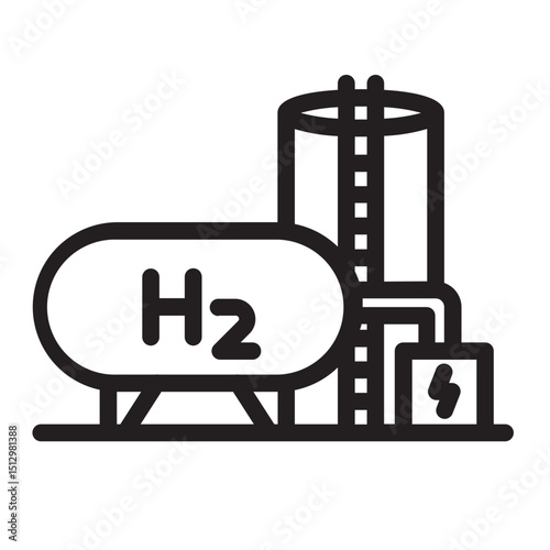 Industrial hydrogen tank, symbolizing alternative fuel technology.