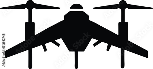 Silhouette vector illustration of a man with a guitar, a musical weapon in a military war setting