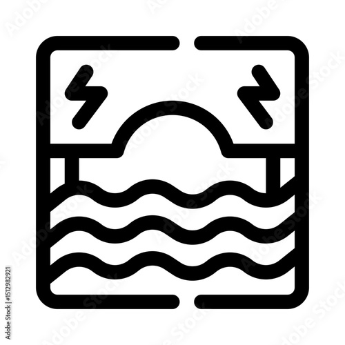 Hydropower line icon
