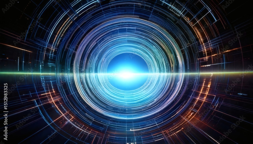 Fototapeta premium Energy Vortex Sci-Fi Transportation Portal Concept