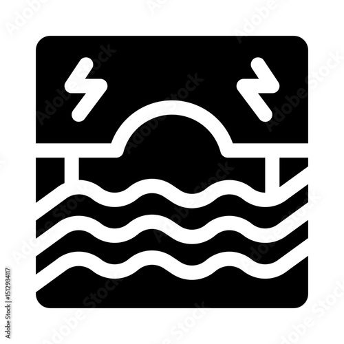 Hydropower glyph icon