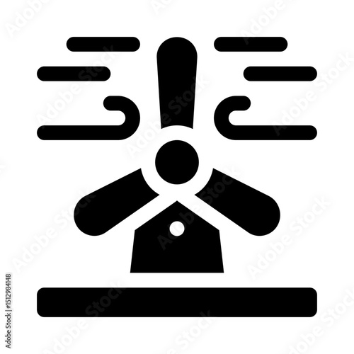 Wind turbine glyph icon