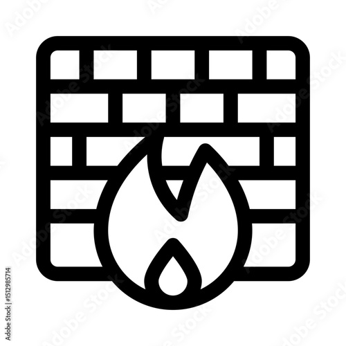 Firewall line icon