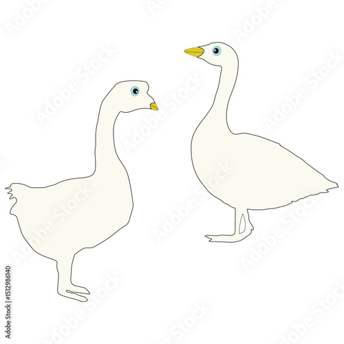 Goose silhouette, Goose vector, Goose illustration, silhouette, set icon, silhouette, Goose icon
