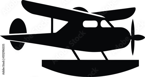 A cartoon biplane toy illustration, isolated on white, depicts an aircraft in flight across the sky, its propeller poised for travel, an iconic symbol of aviation