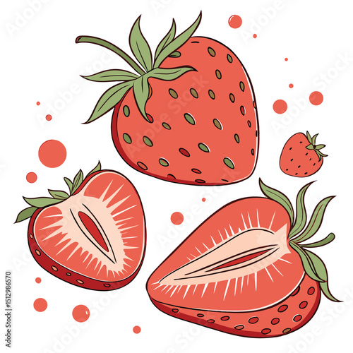 Strawberry Loved for its sweetness and use in desserts, jams, and smoothies