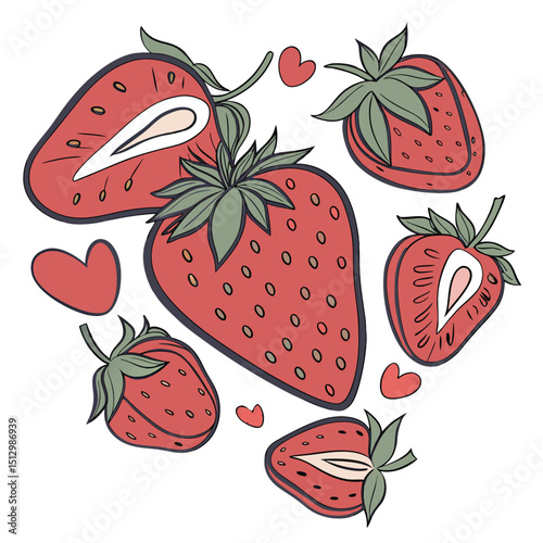 Strawberry Loved for its sweetness and use in desserts, jams, and smoothies