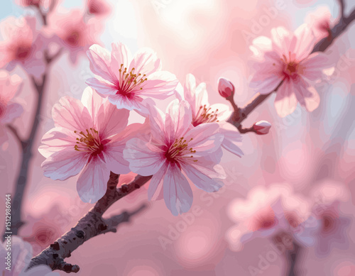Gentle Pink Flowers In Soft Light