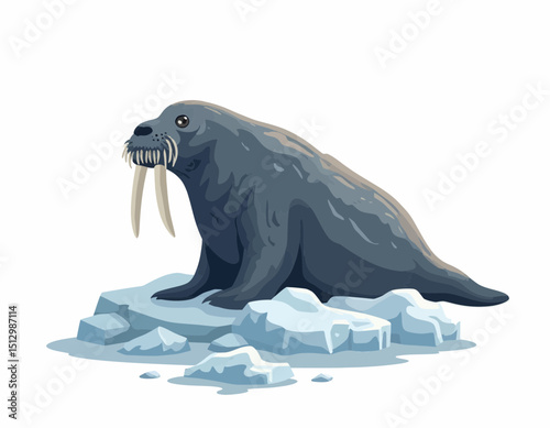 Large Grey Animal on Ice Floe