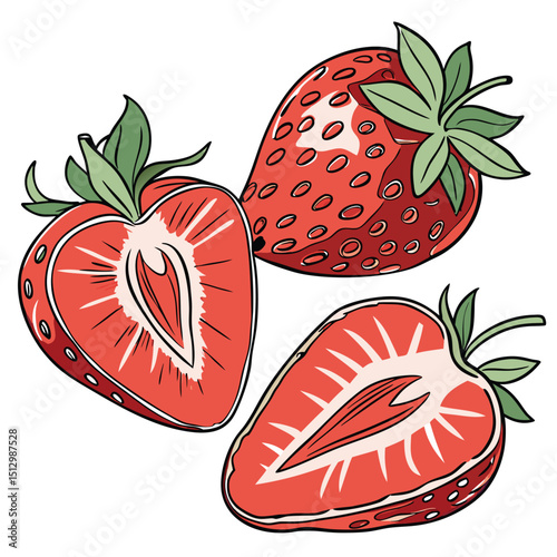 Strawberry Loved for its sweetness and use in desserts, jams, and smoothies
