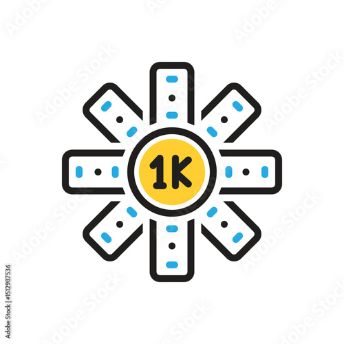 Multi color icon for thousand