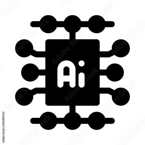 AI Chip glyph icon