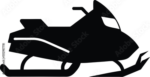 

Snowmobile – black silhouette on white background