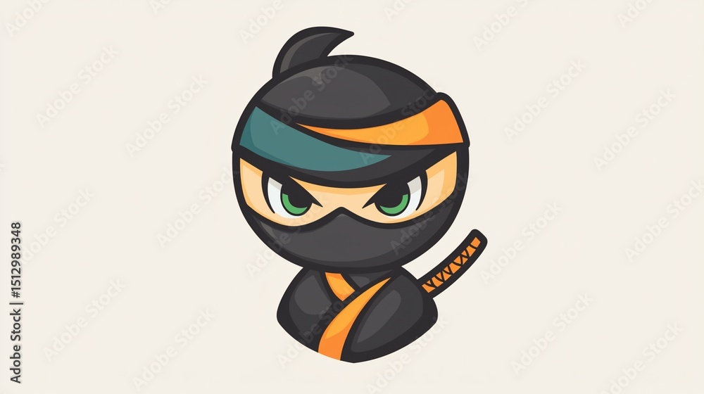 Fototapeta premium Cute Ninja Mascot Portrait