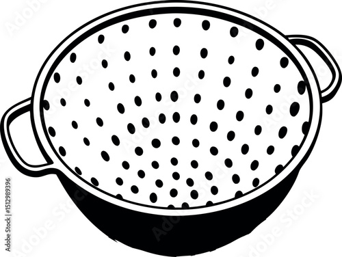 Minimalist Top View Colander Vector Design