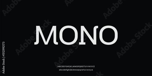 Mono modern minimal abstract alphabet fonts. Typography technology, electronic, movie, digital, music, future, logo creative font. vector illustration	