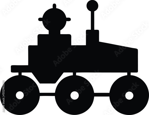 Vector silhouette illustration of a black industrial toy train with a benne, symbolizing heavy construction machinery and transport equipment