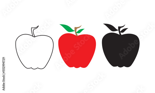 Apple clipart collection, vector, icons isolated on transparent background