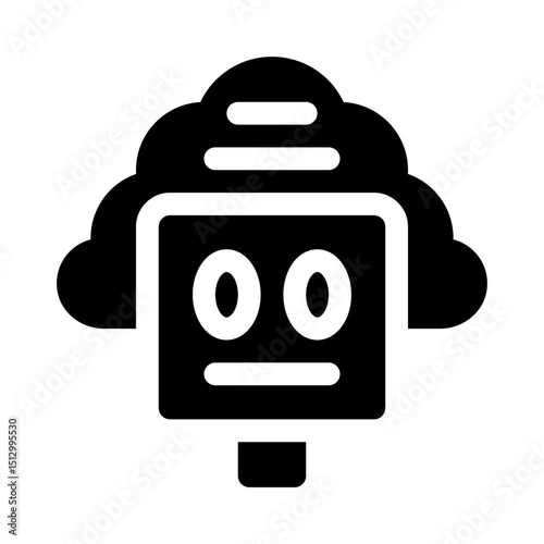 Cloud assistant glyph icon