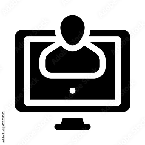 Virtual assistant glyph icon